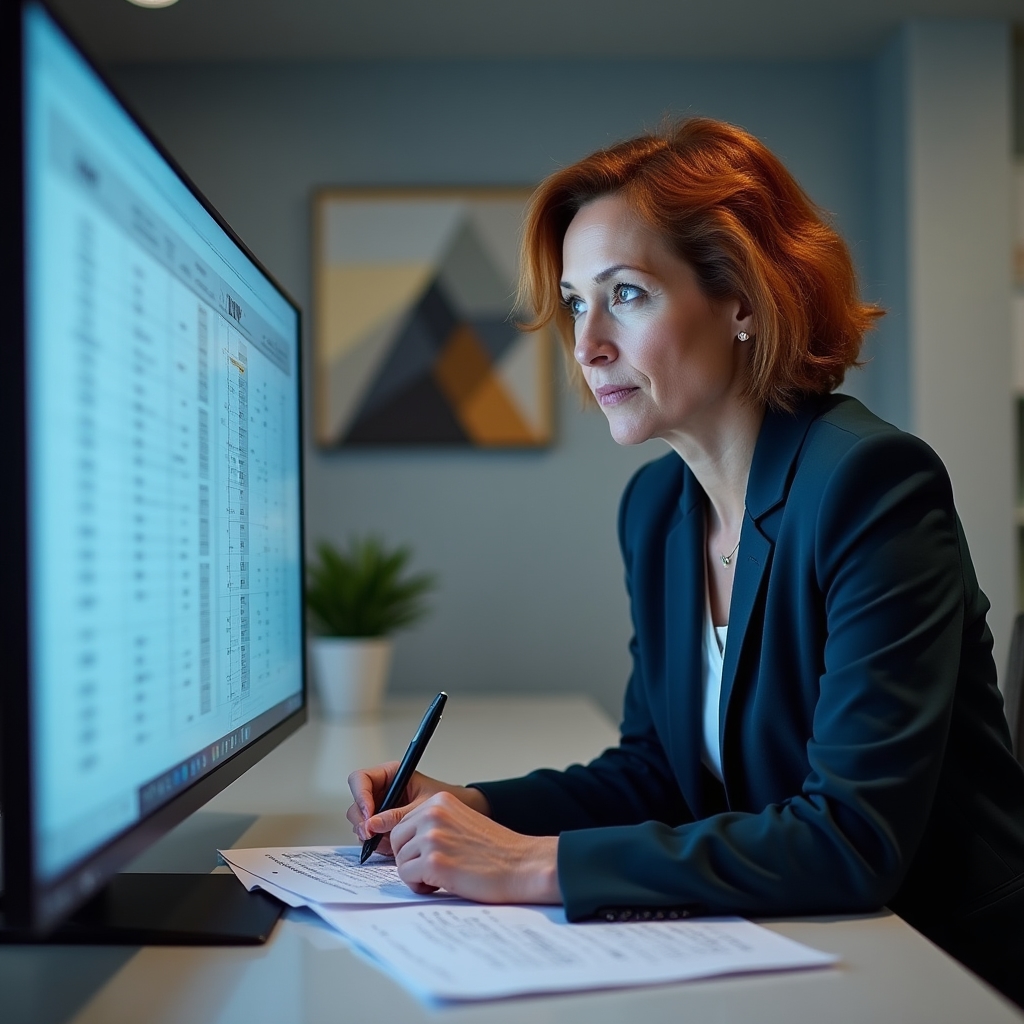 Antreprenor analizând strategia de prețuri pe un ecran de laptop